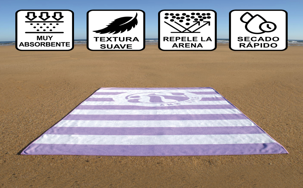 Toalla de playa lila