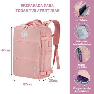 Mochila de Viaje Rosa